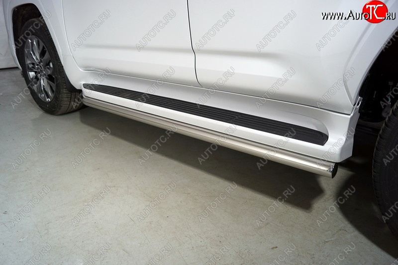 25 849 р. Защита порогов алюминий 60,3 мм, ТСС Тюнинг  Toyota Land Cruiser  J300 (2021-2025) дорестайлинг  с доставкой в г. Кемерово