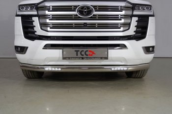 Защита переднего бампера нижняя с ДХО 76,1 мм ТСС Тюнинг Toyota Land Cruiser  J300 (2021-2025) дорестайлинг