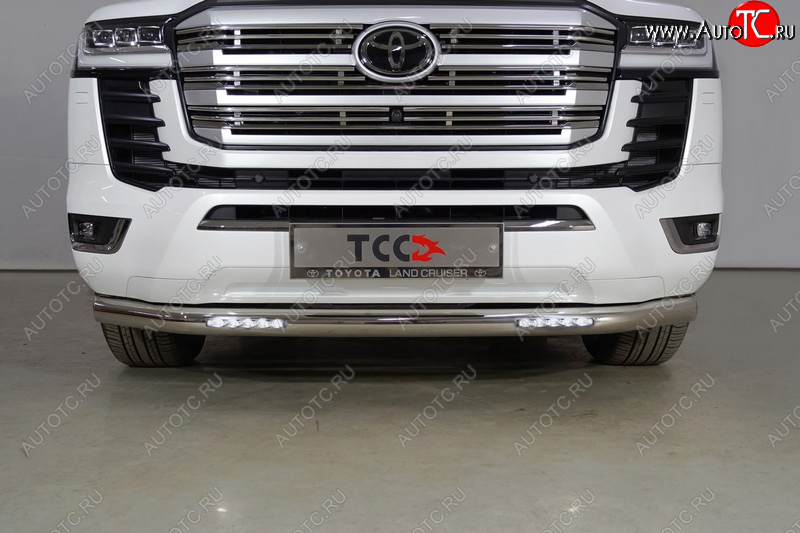 40 999 р. Защита переднего бампера нижняя с ДХО 76,1 мм ТСС Тюнинг  Toyota Land Cruiser  J300 (2021-2025) дорестайлинг  с доставкой в г. Кемерово