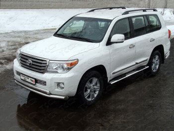 Защита передняя нижняя двойная 76,1*75 мм ТСС Тюнинг Toyota Land Cruiser  200 (2012-2015) 1-ый рестайлинг (нержавейка)
