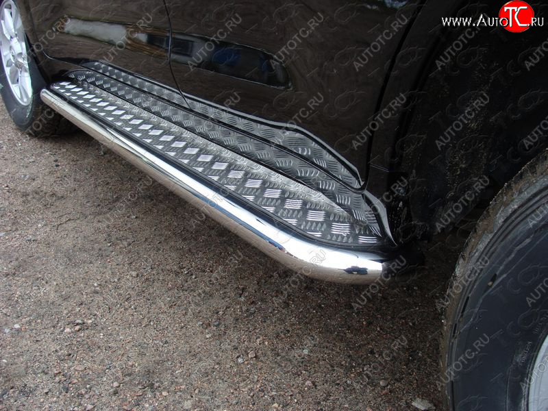 36 999 р. Пороги с площадкой 60,3 мм ТСС Тюнинг  Toyota Land Cruiser  200 (2012-2015) 1-ый рестайлинг (серые)  с доставкой в г. Кемерово