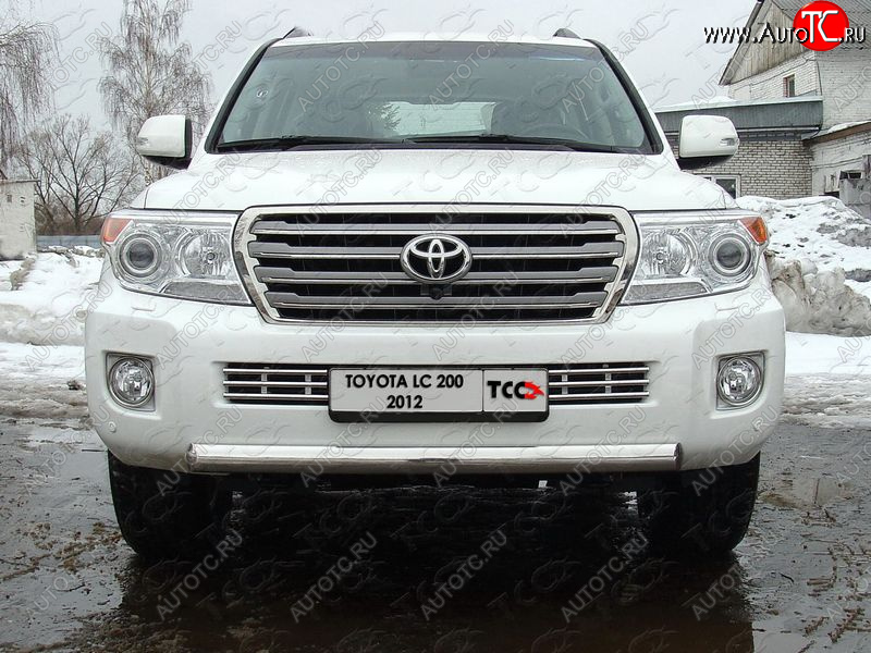 10 299 р. Декоративная вставка переднего бампера ТСС Тюнинг  Toyota Land Cruiser  200 (2012-2015) 1-ый рестайлинг (d 16 мм)  с доставкой в г. Кемерово