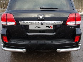 Защита задняя (уголки овальные 75х42 мм) ТСС Тюнинг Toyota Land Cruiser  200 (2012-2015) 1-ый рестайлинг (уголки овальные)