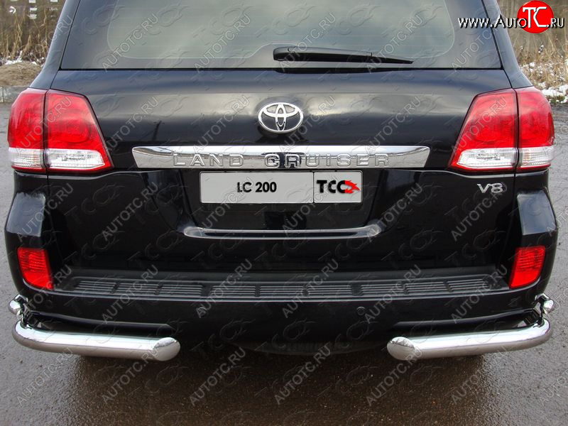 23 899 р. Защита задняя (уголки овальные 75х42 мм) ТСС Тюнинг  Toyota Land Cruiser  200 (2012-2015) 1-ый рестайлинг (уголки овальные)  с доставкой в г. Кемерово