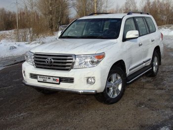 Защита передняя нижняя длинная 75*42 мм ТСС Тюнинг Toyota Land Cruiser  200 (2012-2015) 1-ый рестайлинг (нержавейка)