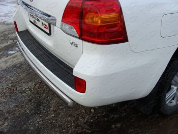 Защита задняя (центральная, нержавейка d75*42 мм) ТСС Тюнинг Toyota Land Cruiser  200 (2012-2015) 1-ый рестайлинг (центральная)