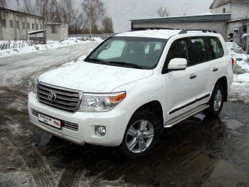 Защита передняя нижняя короткая 75х42 мм ТСС Тюнинг Toyota Land Cruiser  200 (2012-2015) 1-ый рестайлинг (нержавейка)