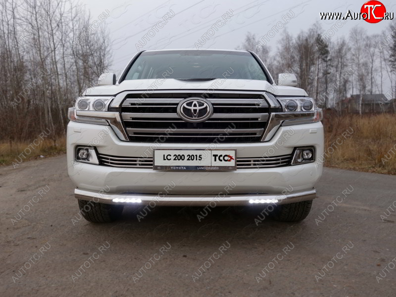 10 299 р. Декоративная вставка переднего бампера (кроме EXECUTIVE) ТСС Тюнинг  Toyota Land Cruiser  200 (2015-2021) 2-ой рестайлинг (d 12 мм)  с доставкой в г. Кемерово