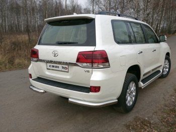 Защита задняя (уголки, нержавейка 76,1 мм) ТСС Тюнинг Toyota Land Cruiser Prado  J150 (2013-2017) 1-ый рестайлинг