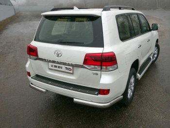 Защита задняя (уголки овальные, нержавейка 75х42 мм) ТСС Тюнинг Toyota Land Cruiser Prado  J150 (2013-2017) 1-ый рестайлинг (уголки овальные)