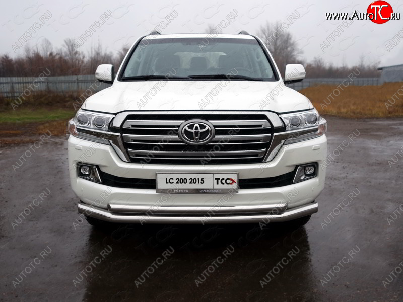 36 299 р. Защита передняя нижняя двойная 76,1*60,3 мм кроме EXECUTIVE Тюнинг Toyota Land Cruiser 200 2-ой рестайлинг (2015-2021) (нержавейка)  с доставкой в г. Кемерово