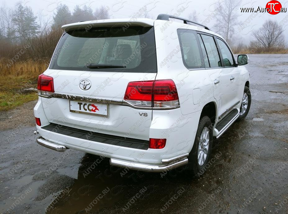 26 499 р. Защита заднего бампера (кроме EXECUTIVE, уголки двойные под фаркоп Е, d76.1/42.4 мм) TCC  Toyota Land Cruiser  200 (2015-2021) 2-ой рестайлинг  с доставкой в г. Кемерово