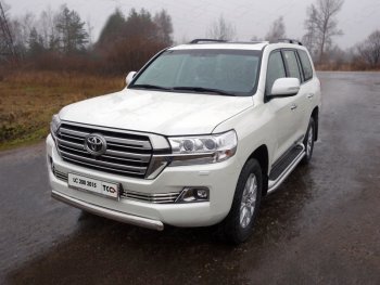 11 749 р. Декоративная вставка переднего бампера (кроме EXECUTIVE) ТСС Тюнинг  Toyota Land Cruiser  200 (2015-2021) 2-ой рестайлинг (d 16 мм)  с доставкой в г. Кемерово. Увеличить фотографию 1