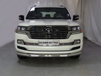 Защита переднего бампера нижняя с ДХО 76,1 мм ТСС Тюнинг Toyota Land Cruiser 200 2-ой рестайлинг (2015-2021)