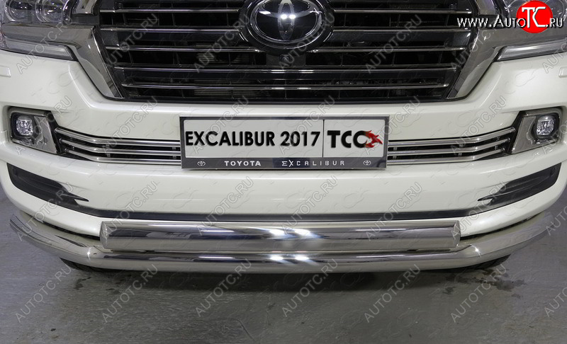 11 749 р. Декоративная вставка переднего бампера (EXCALIBUR) ТСС Тюнинг  Toyota Land Cruiser  200 (2015-2021) 2-ой рестайлинг (d 16 мм)  с доставкой в г. Кемерово