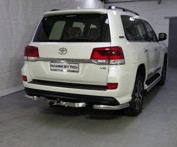 Защита задняя (уголки, нержавейка 76,1 мм) ТСС Тюнинг Toyota Land Cruiser  200 (2015-2021) 2-ой рестайлинг