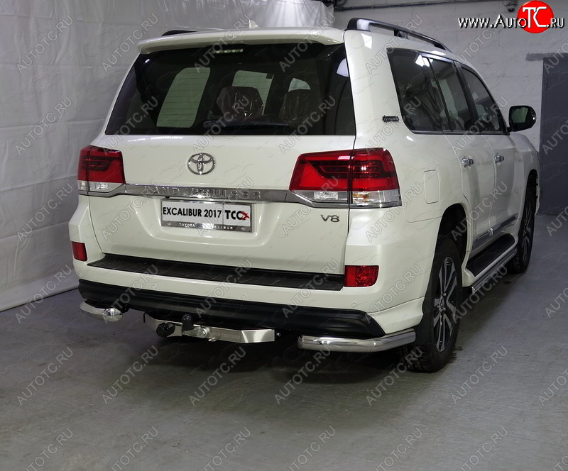 20 599 р. Защита задняя (уголки, нержавейка 76,1 мм) ТСС Тюнинг  Toyota Land Cruiser  200 (2015-2021) 2-ой рестайлинг  с доставкой в г. Кемерово