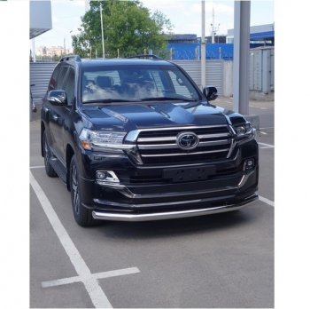 Защита переднего бампера нижняя d76,1 мм (EXECUTIVE LOUNGE) ТСС Тюнинг Toyota Land Cruiser 200 2-ой рестайлинг (2015-2021) (нержавейка)