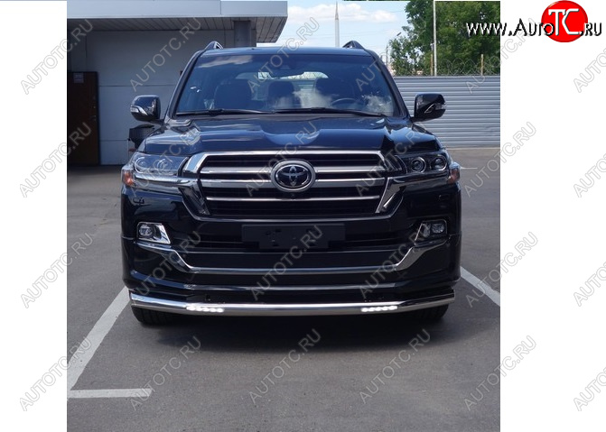 42 999 р. Защита переднего бампера нижняя с ДХО 76,1 мм ТСС Тюнинг  Toyota Land Cruiser  200 (2015-2021) 2-ой рестайлинг (нержавейка)  с доставкой в г. Кемерово