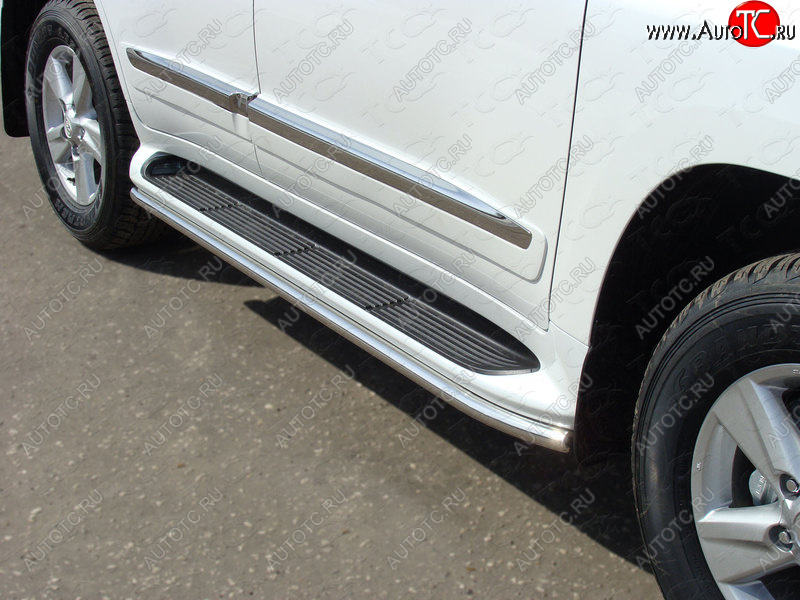 21 599 р. Защита порогов алюминий 50,8 мм, ТСС Тюнинг  Toyota Land Cruiser  200 (2015-2021) 2-ой рестайлинг  с доставкой в г. Кемерово