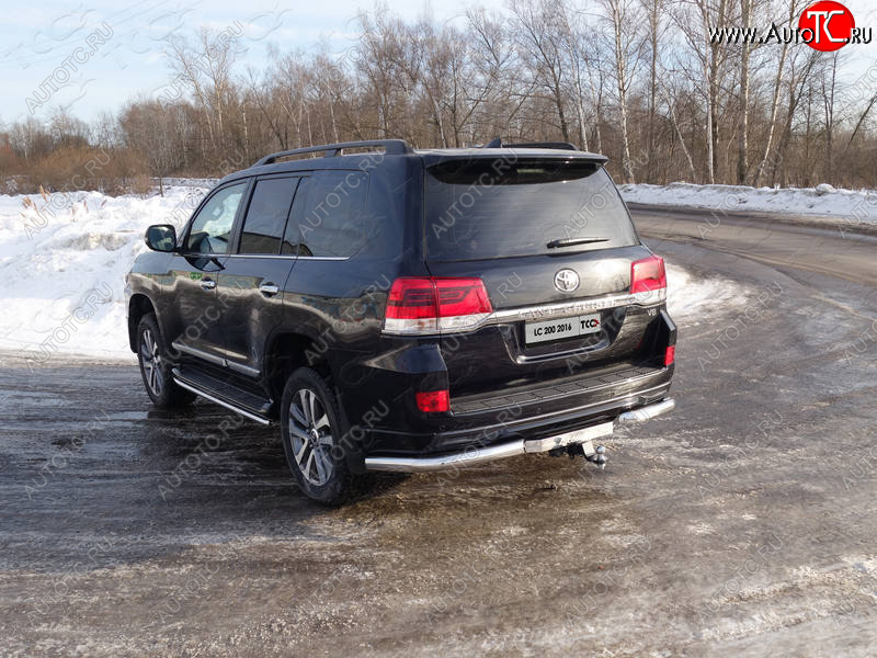 20 599 р. Защита задняя (уголки, нержавейка 76,1 мм) ТСС Тюнинг  Toyota Land Cruiser  200 (2015-2021) 2-ой рестайлинг  с доставкой в г. Кемерово