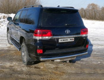 Защита заднего бампера (овальная, d75х42 мм) TCC Toyota Land Cruiser  200 (2015-2021) 2-ой рестайлинг