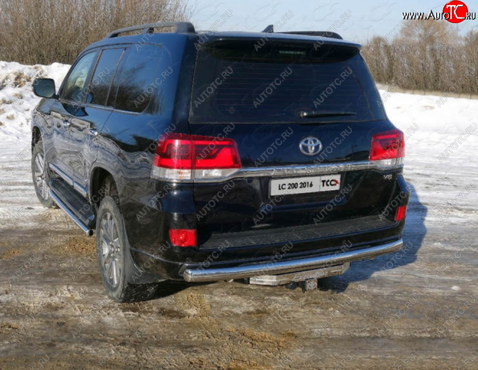 23 899 р. Защита заднего бампера (овальная, d75х42 мм) TCC  Toyota Land Cruiser  200 (2015-2021) 2-ой рестайлинг  с доставкой в г. Кемерово