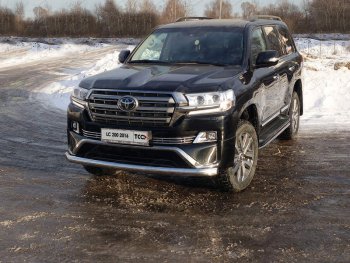 Защита передняя нижняя овальная длинная 75х42 мм EXECUTIVE ТСС Тюнинг Toyota Land Cruiser 200 2-ой рестайлинг (2015-2021) (нержавейка)