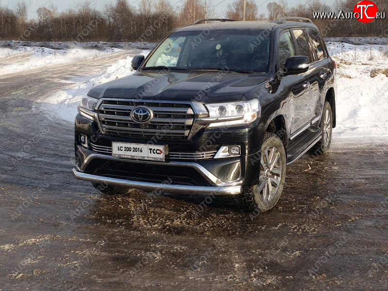 31 399 р. Защита передняя нижняя овальная длинная 75х42 мм EXECUTIVE ТСС Тюнинг Toyota Land Cruiser 200 2-ой рестайлинг (2015-2021) (нержавейка)  с доставкой в г. Кемерово
