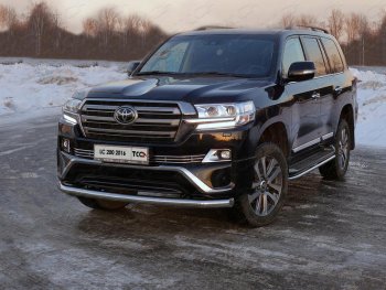 Защита переднего бампера нижняя d76,1 мм (EXECUTIVE) ТСС Тюнинг Toyota Land Cruiser 200 2-ой рестайлинг (2015-2021) (нержавейка)