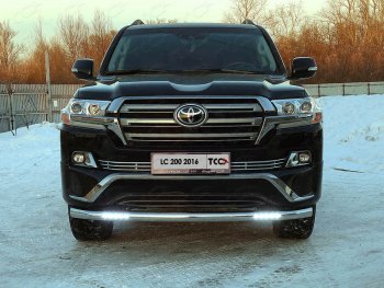 Защита переднего бампера нижняя с ДХО 76,1 мм ТСС Тюнинг Toyota Land Cruiser  200 (2015-2021) 2-ой рестайлинг