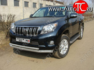 36 299 р. Защита переднего бампера нижняя d76,1*50,8 мм ТСС Тюнинг  Toyota Land Cruiser Prado  J150 (2009-2013) дорестайлинг (нержавейка)  с доставкой в г. Кемерово