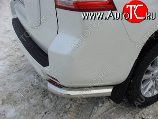 18 999 р. Защита задняя (уголки, нержавейка 76,1 мм) ТСС Тюнинг  Toyota Land Cruiser Prado  J150 (2009-2013) дорестайлинг  с доставкой в г. Кемерово