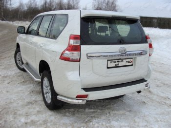 Защита задняя (уголки, нержавейка 76,1 мм) ТСС Тюнинг Toyota Land Cruiser Prado  J150 (2013-2017) 1-ый рестайлинг