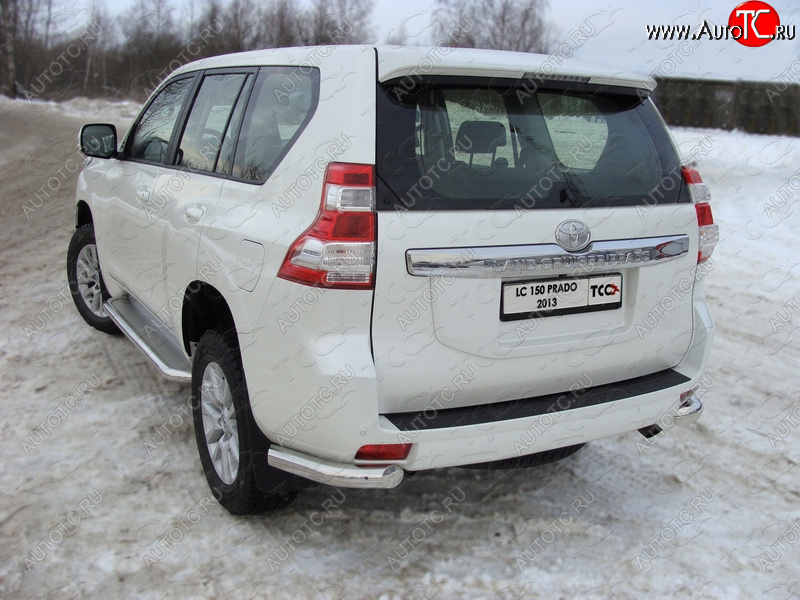 18 999 р. Защита задняя (уголки, нержавейка 76,1 мм) ТСС Тюнинг  Toyota Land Cruiser Prado  J150 (2013-2017) 1-ый рестайлинг  с доставкой в г. Кемерово