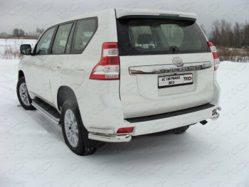 Защита задняя (уголки, нержавейка 76,1*42,4 мм) ТСС Тюнинг Toyota Land Cruiser Prado  J150 (2013-2017) 1-ый рестайлинг