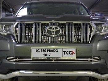 Нижняя декоративная вставка в бампер ТСС Тюнинг Toyota Land Cruiser Prado J150 2-ой рестайлинг (2017-2020) ()