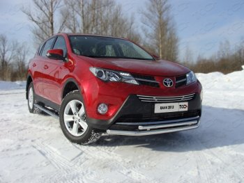 Защита переднего бампера нижняя d60,3*42,4 мм ТСС Тюнинг Toyota RAV4  XA40 (2012-2015) 5 дв. дорестайлинг (нержавейка)