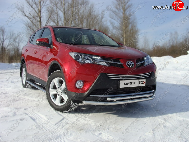 21 999 р. Защита переднего бампера нижняя d60,3*42,4 мм ТСС Тюнинг  Toyota RAV4  XA40 (2012-2015) 5 дв. дорестайлинг (нержавейка)  с доставкой в г. Кемерово