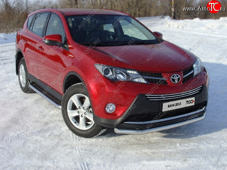 18 999 р. Защита переднего бампера нижняя d60,3 мм ТСС Тюнинг  Toyota RAV4  XA40 (2012-2015) 5 дв. дорестайлинг (нержавейка)  с доставкой в г. Кемерово