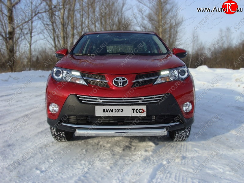 17 299 р. Защита переднего бампера овальная 75х42 мм ТСС тюнинг  Toyota RAV4  XA40 (2012-2015) 5 дв. дорестайлинг (нержавейка)  с доставкой в г. Кемерово