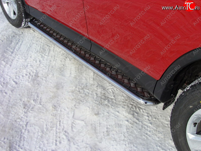 27 849 р. Пороги с площадкой 42,4 мм ТСС Тюнинг  Toyota RAV4  XA40 (2012-2015) 5 дв. дорестайлинг (серые)  с доставкой в г. Кемерово