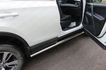 Защита порогов труба d60,3 мм ТСС Тюнинг Toyota RAV4 XA40 5 дв. рестайлинг (2015-2019) (серые)