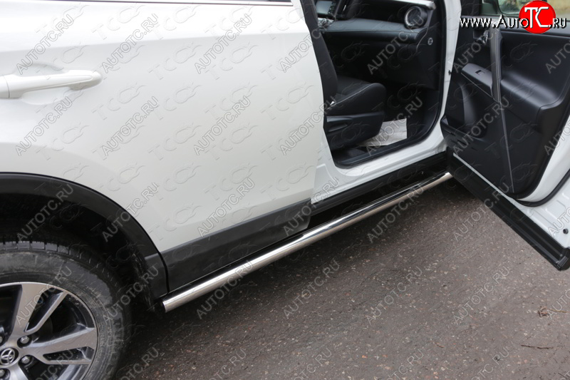 19 599 р. Защита порогов труба d60,3 мм ТСС Тюнинг  Toyota RAV4  XA40 (2015-2019) 5 дв. рестайлинг (серые)  с доставкой в г. Кемерово