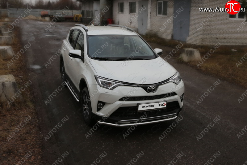 20 599 р. Защита переднего бампера нижняя d60,3 мм ТСС Тюнинг  Toyota RAV4  XA40 (2015-2019) 5 дв. рестайлинг (нержавейка)  с доставкой в г. Кемерово