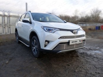 7 349 р. Декоративная вставка переднего бампера ТСС Тюнинг  Toyota RAV4  XA40 (2015-2019) 5 дв. рестайлинг (d 16 мм)  с доставкой в г. Кемерово. Увеличить фотографию 1