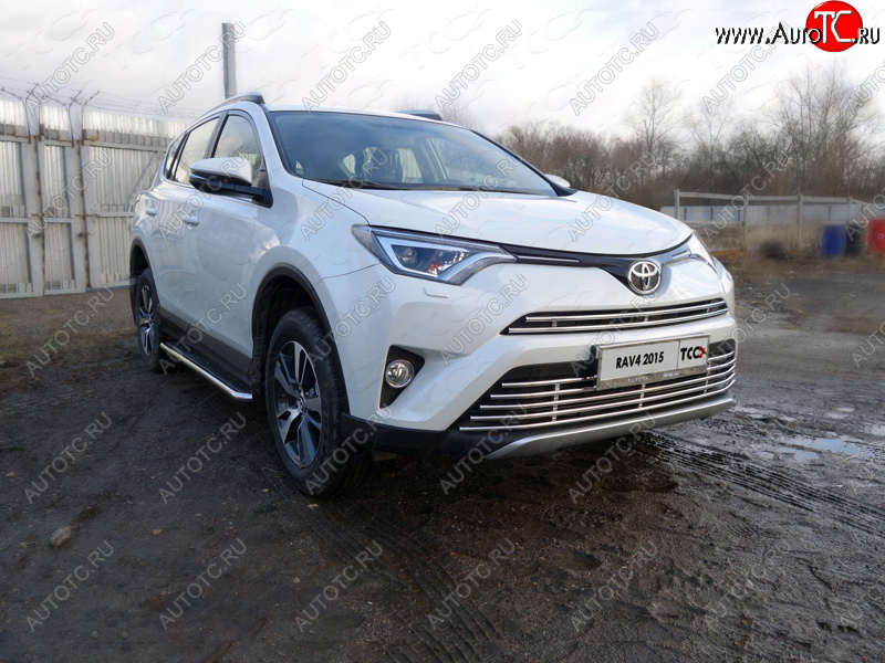 7 349 р. Декоративная вставка переднего бампера ТСС Тюнинг  Toyota RAV4  XA40 (2015-2019) 5 дв. рестайлинг (d 16 мм)  с доставкой в г. Кемерово