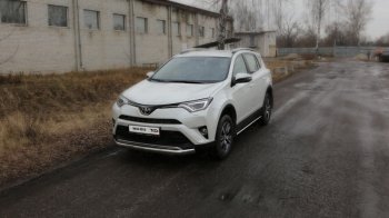 Защита переднего бампера нижняя овальная 75х42 мм ТСС Тюнинг Toyota RAV4 XA40 5 дв. рестайлинг (2015-2019) (нержавейка)