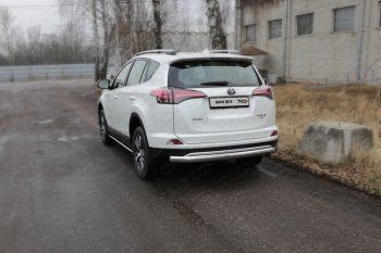 Защита задняя (центральная, нержавейка d75*42 мм) ТСС Тюнинг Toyota RAV4  XA40 (2015-2019) 5 дв. рестайлинг (центральная)