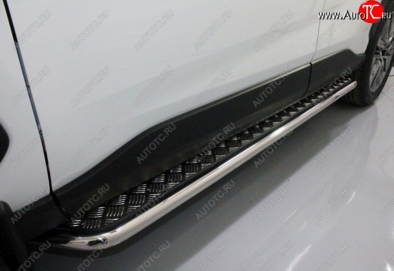 28 099 р. Пороги с площадкой 42,4 мм ТСС Тюнинг  Toyota RAV4  XA50 (2018-2025) 5 дв. дорестайлинг (серые)  с доставкой в г. Кемерово